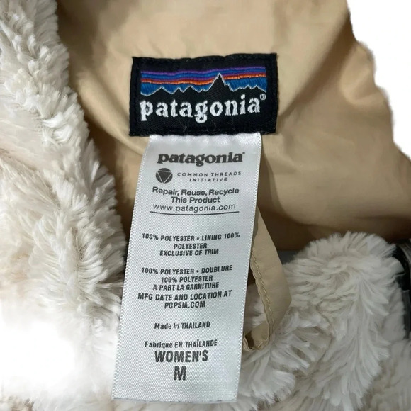 Patagonia Pelage Faux Fur White Medium Jacket - Picture 10 of 14